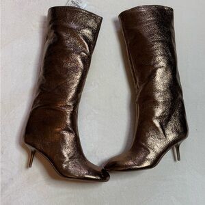 Zara Bronze Heeled Boots